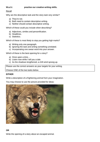 AQA GCSE English Language Paper 1 Writing q5 HW Revision Cover ...