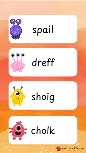 Mock Phonics Screening Practise - Set 4