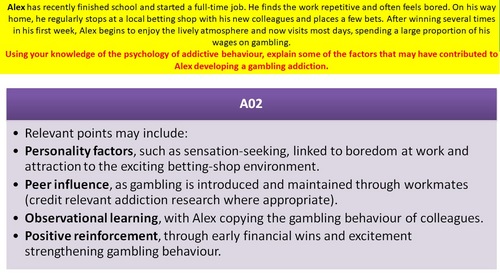 Gambling addiction: Learning theory | First exams in 2027 - AQA A Level ...