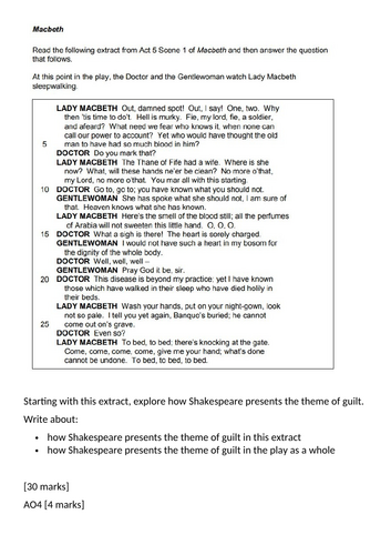 GCSE Macbeth: Year 11 Revision Scheme of Work | Teaching Resources