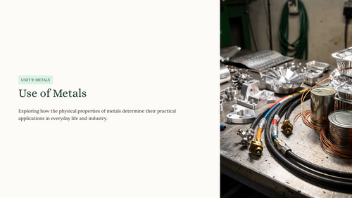 iGCSE Chemistry - Use of Metals | Teaching Resources