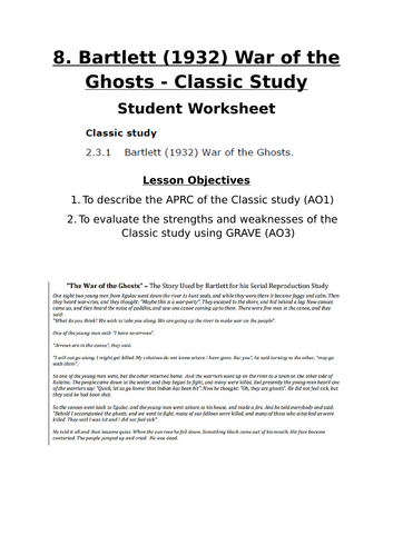 8. Classic Study - Bartlett's War of the Ghosts 1932