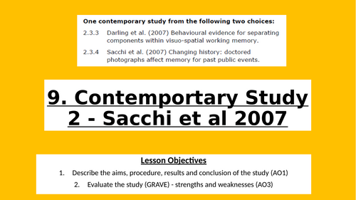 9. Contemportary Study 2 - Sacchi et al 2007