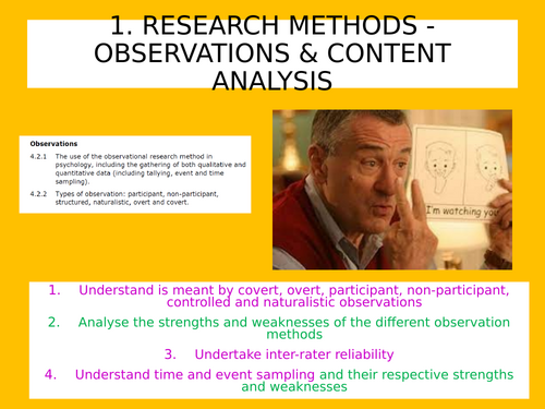 1. Research Methods - Observations
