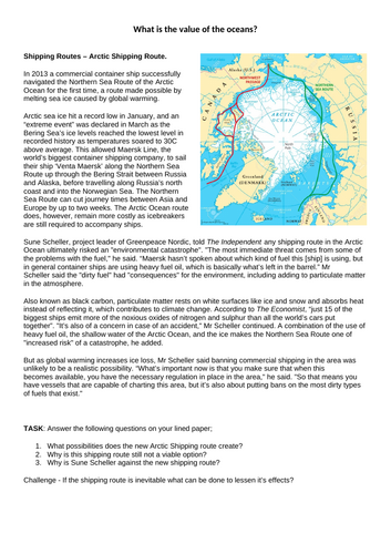 The Value of the Oceans – Food Supply and Shipping (KS3 Geography ...