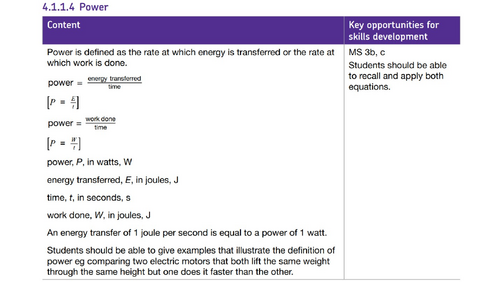 GCSE AQA Physics Topic 1 Energy; Full Scheme of Work | Teaching Resources
