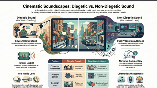 Diegetic vs Non-Diegetic Sound: Film & Media Analysis Infographic ...