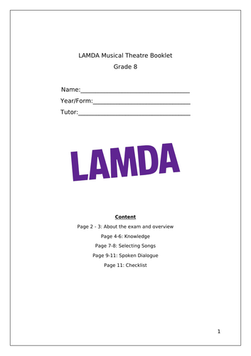 LAMDA Grade 8 Student Friendly Guidance Booklet