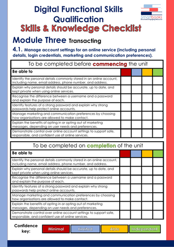 Digital Functional Skills - L1 - Mod 4 - Transacting - Unit 4.1 ...