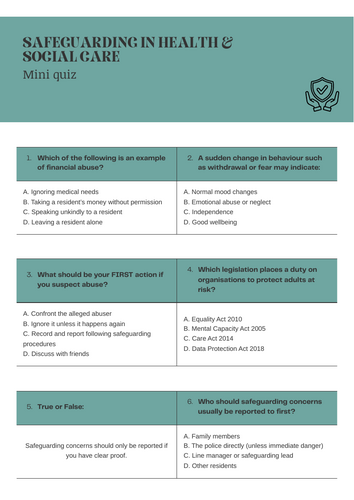 Health & Social Care Safeguarding Lesson Pack – Level 2 & 3 ...