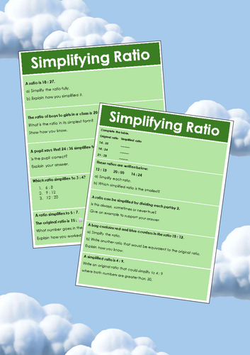 Ratio simplifying - SATS style questions