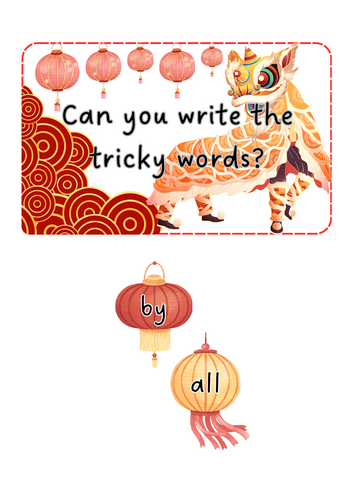 Lunar New Years - Tricky Word writing