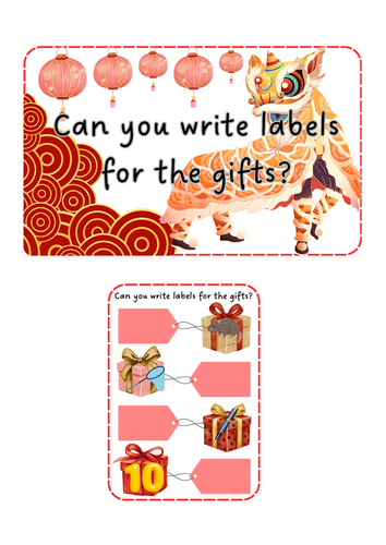 Lunar New Years - Writing Gift labels