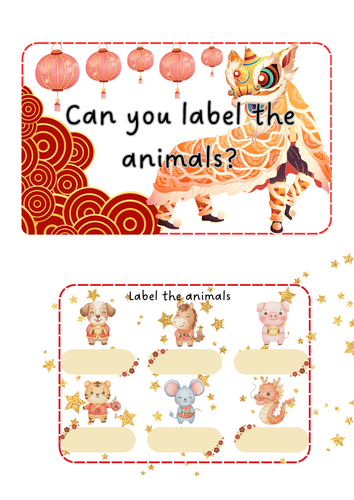 Lunar New Years - Label the Animals