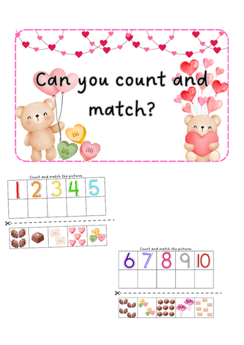 Valentine's Day - count and match