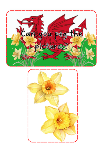 St David's Day - peg the pictures