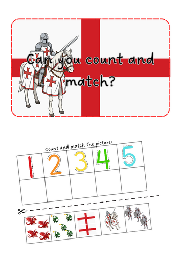 St George’s Day - count and match