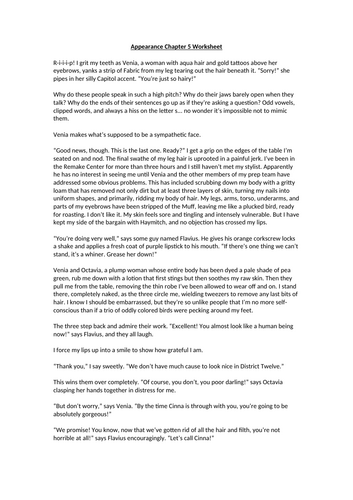 The Hunger Games - Appearance Chapter 5 Worksheet