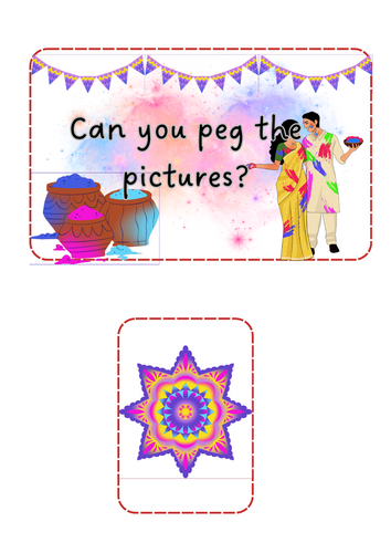Holi - peg the pictures