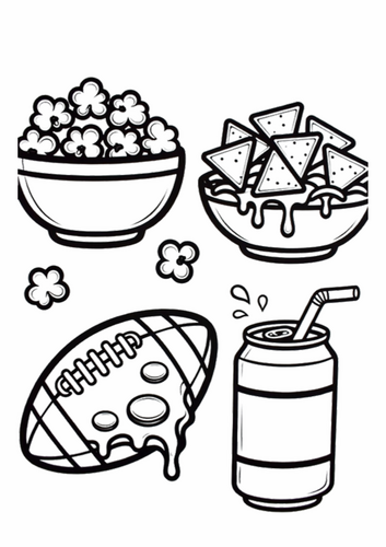 Super Bowl Snack Coloring Pages 2026, Fun Football Coloring Activities ...