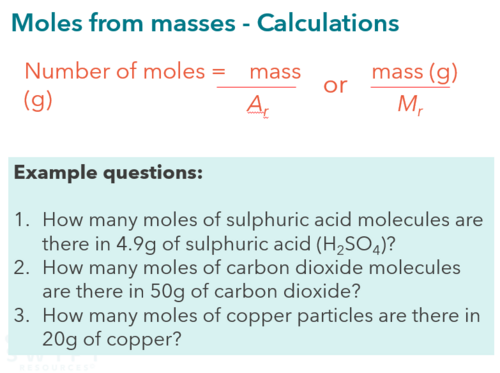 NEW WJEC (2026) GCSE Science - Relative masses & moles | Teaching Resources