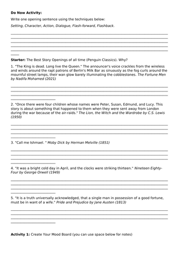 AQA GCSE English Language Paper 1 Question 5 Narrative Writing ...