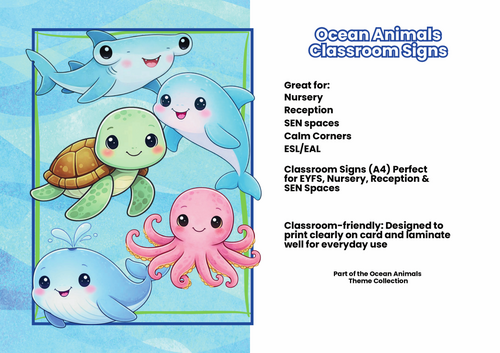 Ocean Animals Early Years Visuals, labels and signs Pack | Teaching ...