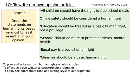 Persuasive writing and human rights. Year 9 full English unit ...
