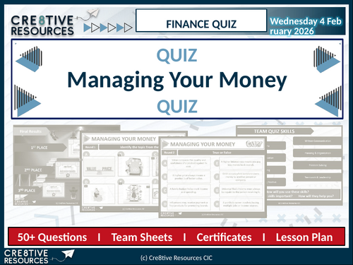 Managing Your Money Finance Quiz | Teaching Resources