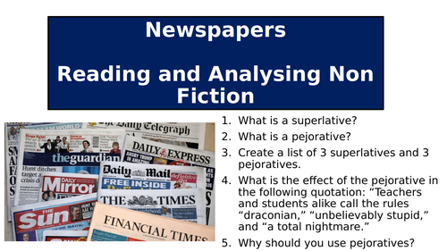 Newspapers - Partygate (Assessment Prep and Assessment)