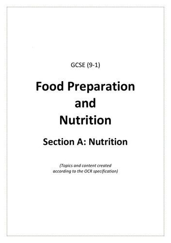 GCSE Food Preparation and Nutrition: Nutrition | Teaching Resources