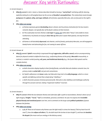 Romeo and Juliet: 40 Knowledge Retrieval Quizzes | GCSE AQA English ...