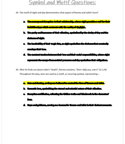 Romeo and Juliet: 40 Knowledge Retrieval Quizzes | GCSE AQA English ...