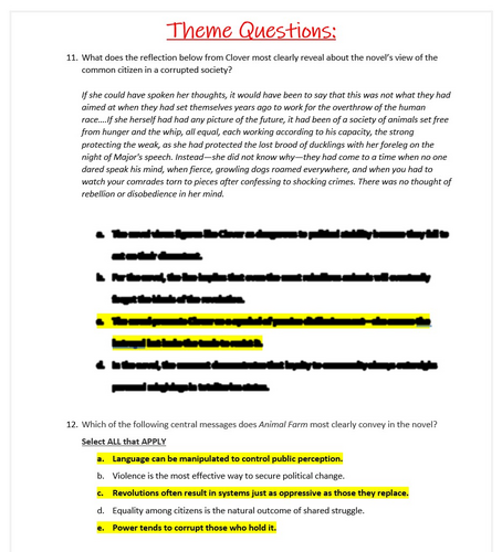 Animal Farm: 40 Knowledge Retrieval Quizzes | GCSE AQA English ...