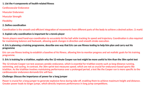 OCR GCSE PE Revision Lessons- Paper 1 | Teaching Resources