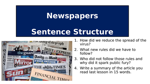 Newspapers - Sentence Structure