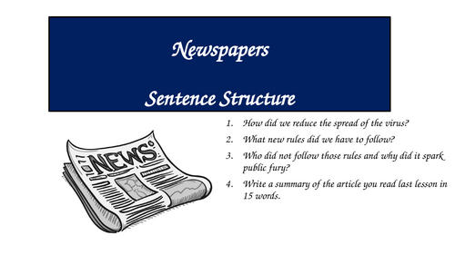 Newspapers - Sentence Structure