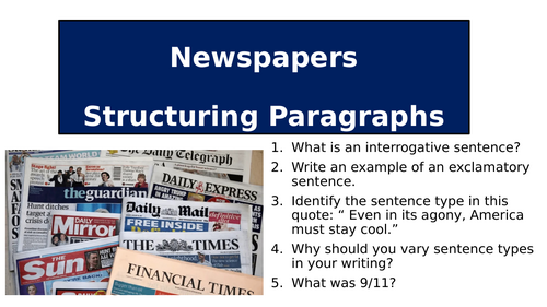 Newspapers - Structuring Paragraphs