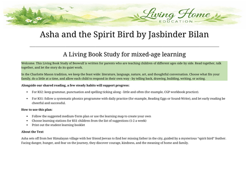Asha and The Spirit Bird Novel Study | Teaching Resources