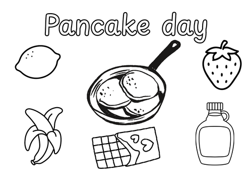 Pancake day/ shrove Tuesday colouring pages