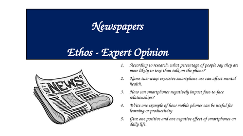 Newspapers - Ethos (Expert Opinion)