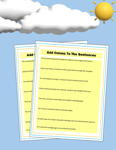 Using Colons – Add the Colons to Sentences