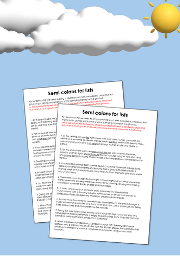 Using Semi-Colons in Lists – Sentence Practice