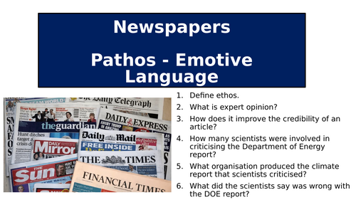 Newspapers - Pathos (Emotive Language)