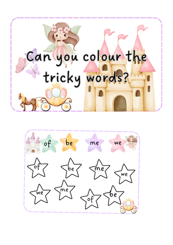 Fairytales - Tricky word colouring