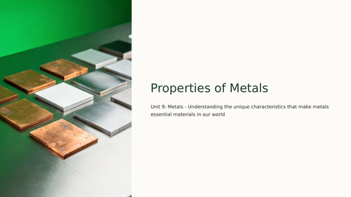 iGCSE Chemistry - 9.1 Properties of Metals | Teaching Resources