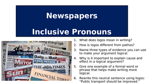 Newspapers - Inclusive Pronouns