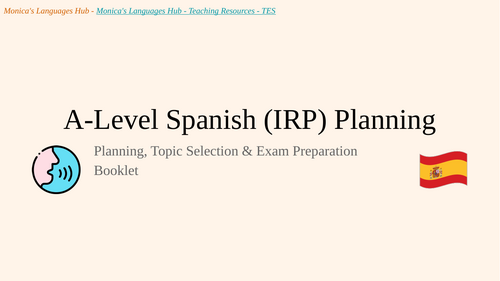 A-Level Spanish (IRP) Planning