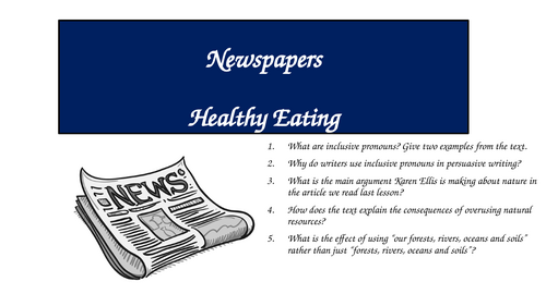 Creative Writing - Healthy Eating