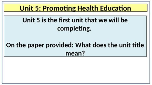 AAQ Level 3 BTEC Health and Social Care Unit 5 | Teaching Resources